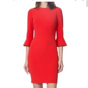 Deep Red Bell Sleeve Dress